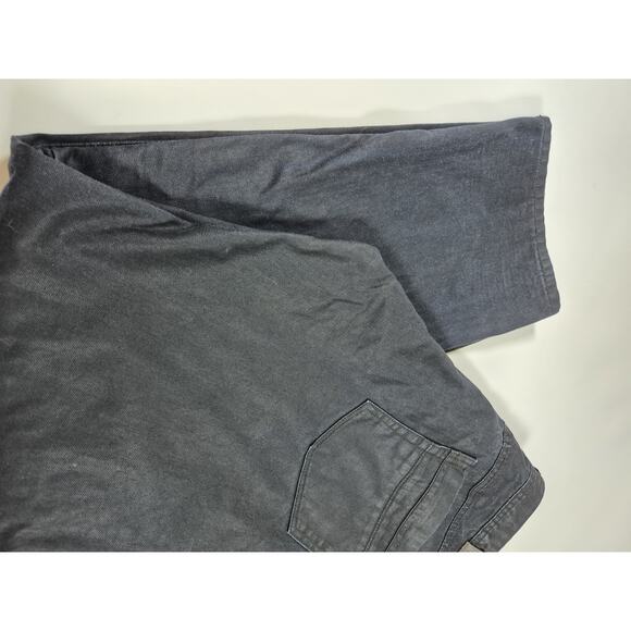 A Tiziano Black Jeans Men's Loose Hip Hop Baggy Leather Flap Pockets Size 48×33 - Picture 4 of 10